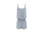 Lichtblauwe tweedelige pyjamaset met camisole top en short.
