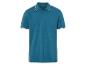 Donkerblauw poloshirt met contrasterende boord.