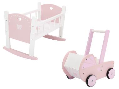 lupilu® Houten speelgoed poppenwieg of poppenwagen