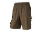 Kakikleurige cargoshorts met elastische tailleband en zijzakken.