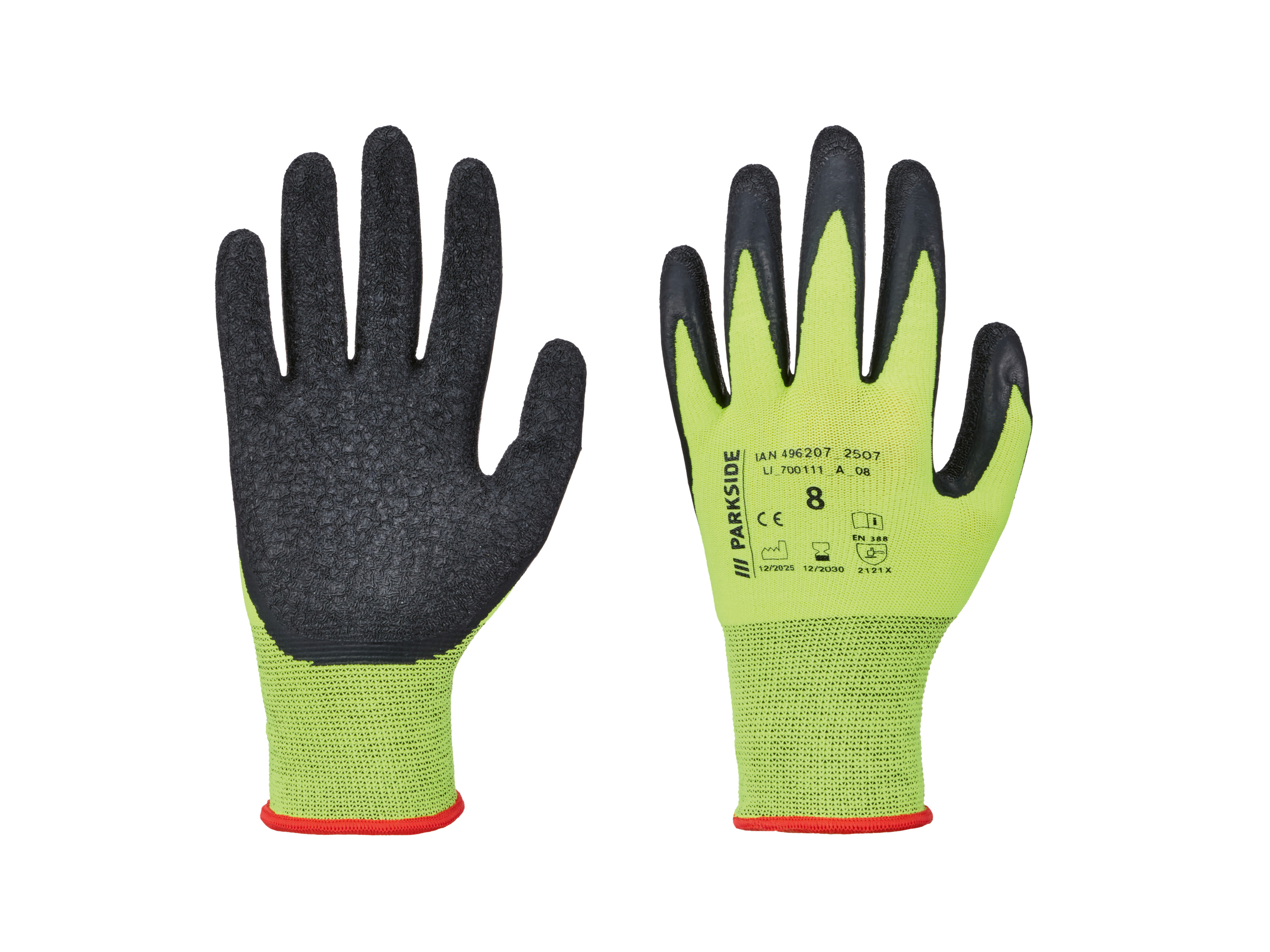 PARKSIDE Werkhandschoenen met latex coating (Geel, 8)