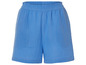 Blauwe, katoenen shorts met elastische tailleband.