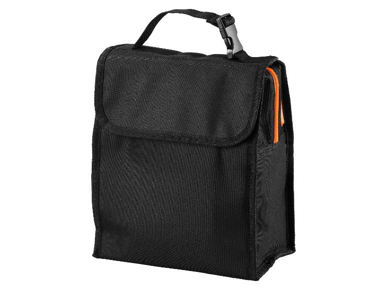 Zwarte geïsoleerde lunchbox met handvat.