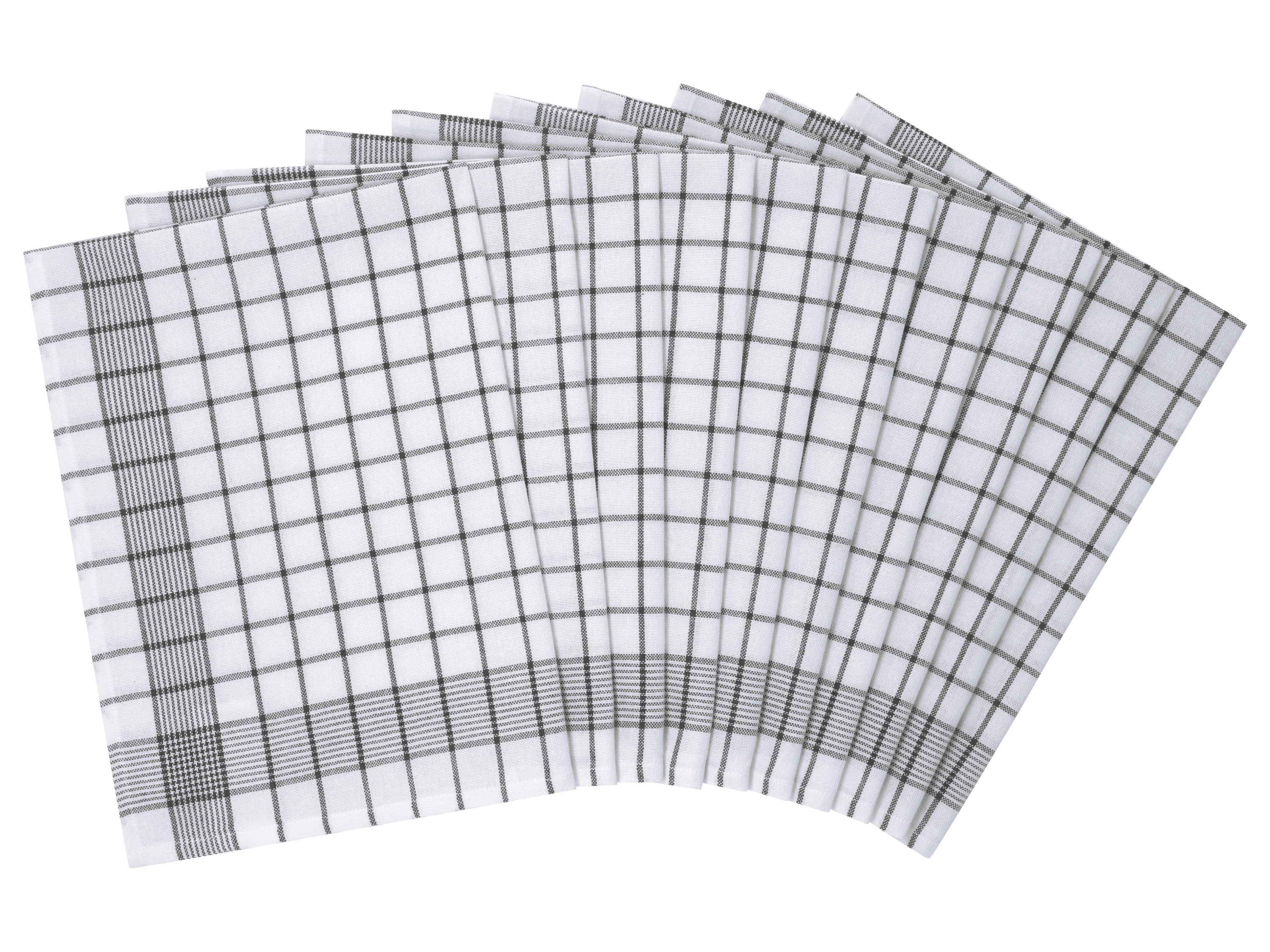 W5 Set van 10 theedoeken 50 x 70 cm (Grijs)