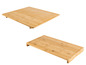 Twee houten snijplanken van bamboe.
