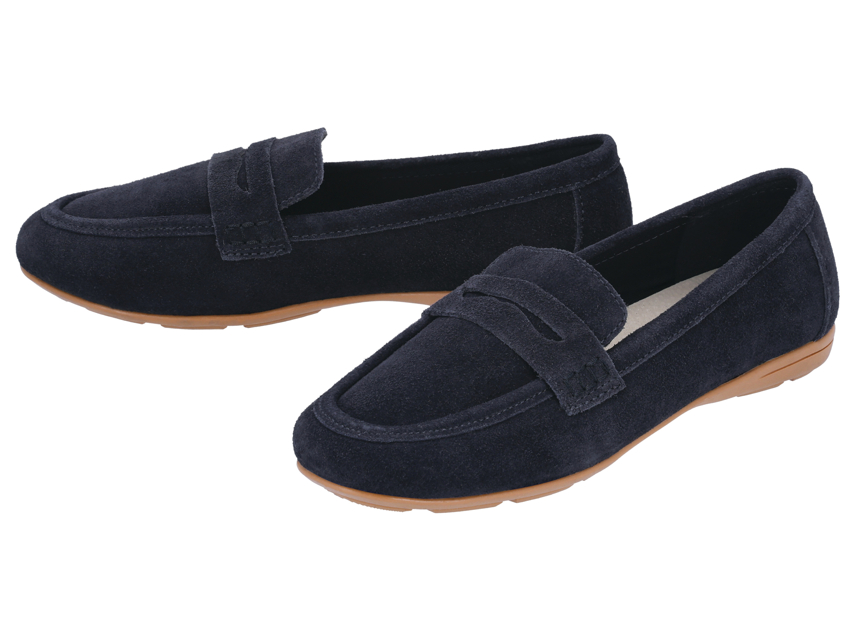 esmara Leren dames loafers (Marineblauw, 38)