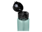 Turquoise waterfles met open zwarte dop