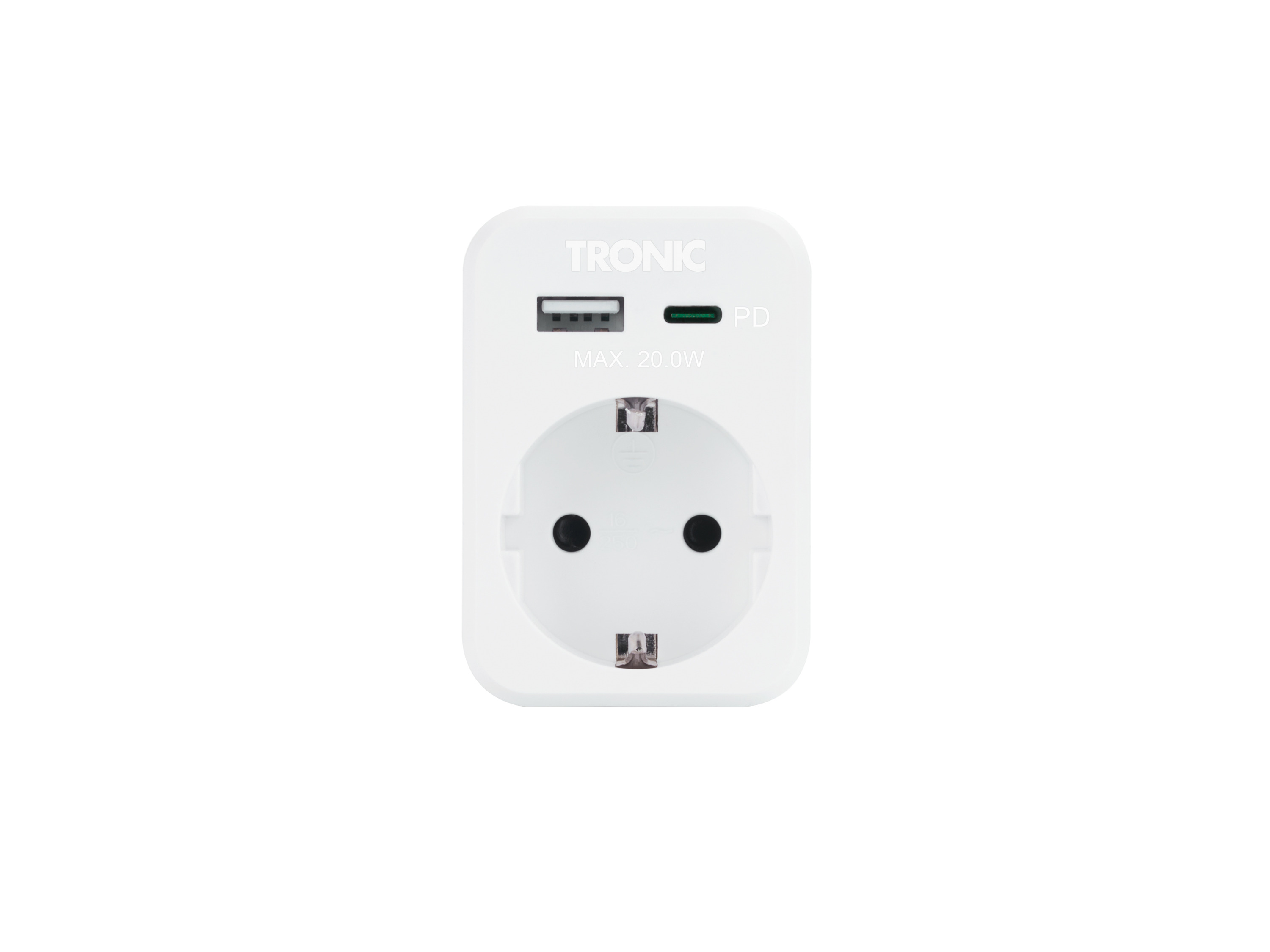 TRONIC Stopcontact adapter met USB-aansluitingen (Wit) afbeelding