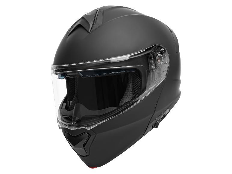 Matzwarte motorhelm met gesloten vizier