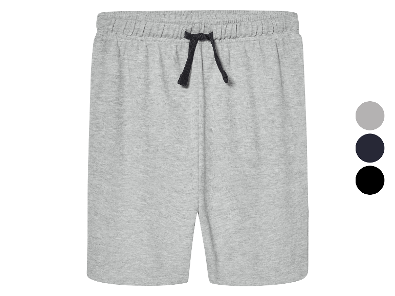 Grijze shorts met trekkoord, verkrijgbaar in drie kleuren.