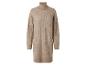 Beige gebreide coltrui jurk met kabelpatroon