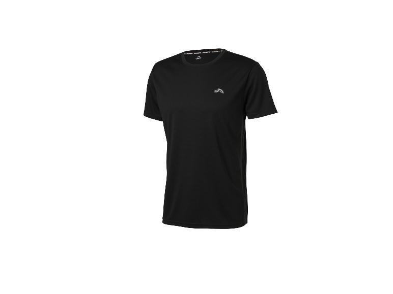 Zwart Crivit heren sport-T-shirt met korte mouwen en een klein logo op de borst.