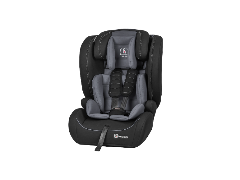 BABYGO Freemove I-Size autostoeltje voor kinderen in zwart en grijs.