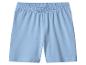 Lichtblauwe shorts met elastische tailleband.