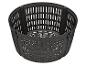 Zwarte plastic mand met sleuven voor airfryer