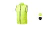 Neongele reflecterende bodywarmer met zwarte rits en zwarte details