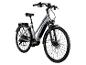 Grijze Zündapp X400 elektrische fiets met bagagedrager en schijfremmen.