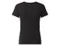 Zwart geribbeld T-shirt met korte mouwen voor dames