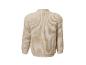 Beige gebreide trui met hoge hals, achterkant.