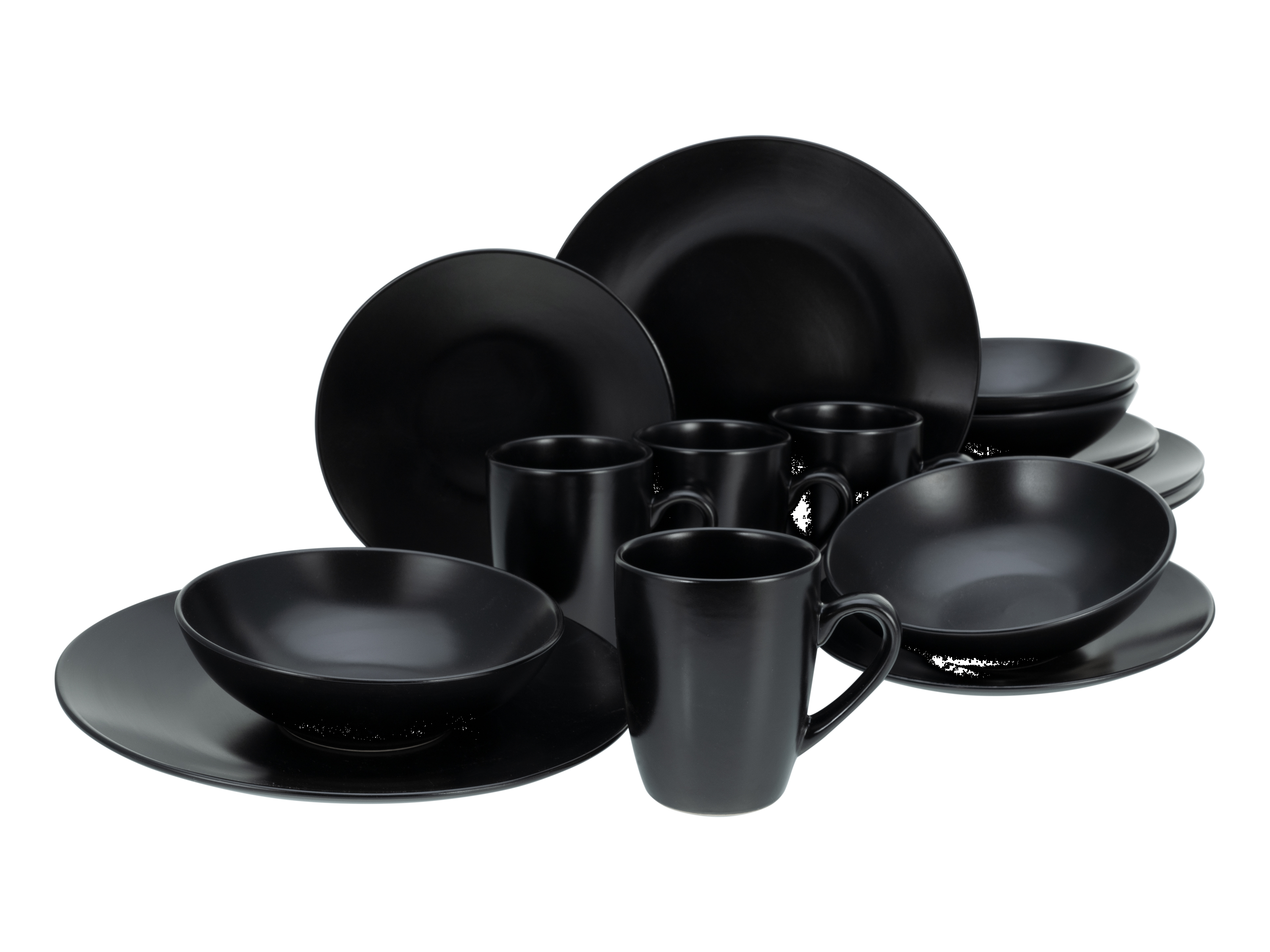 Creatable Serviesset Black Matt 16-delig