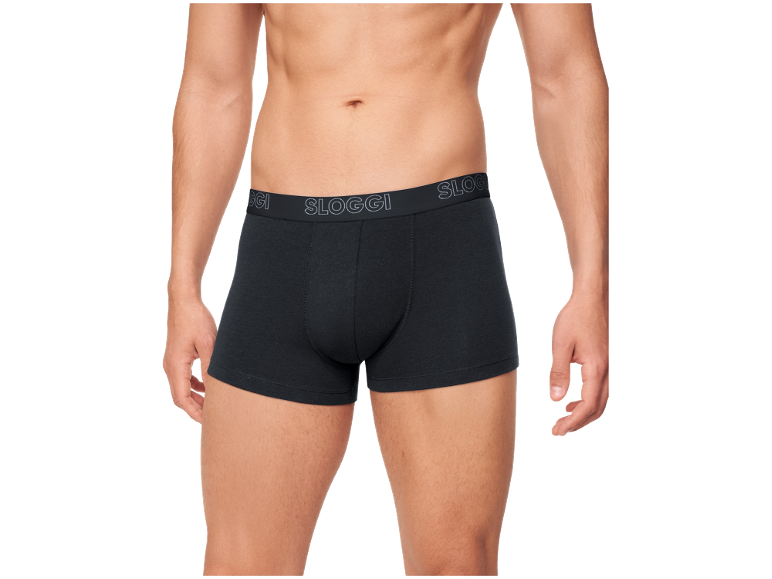 Zwarte herenboxershorts met elastische tailleband.