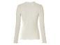 Witte longsleeve met geribbelde stof en ruches aan de zoom.