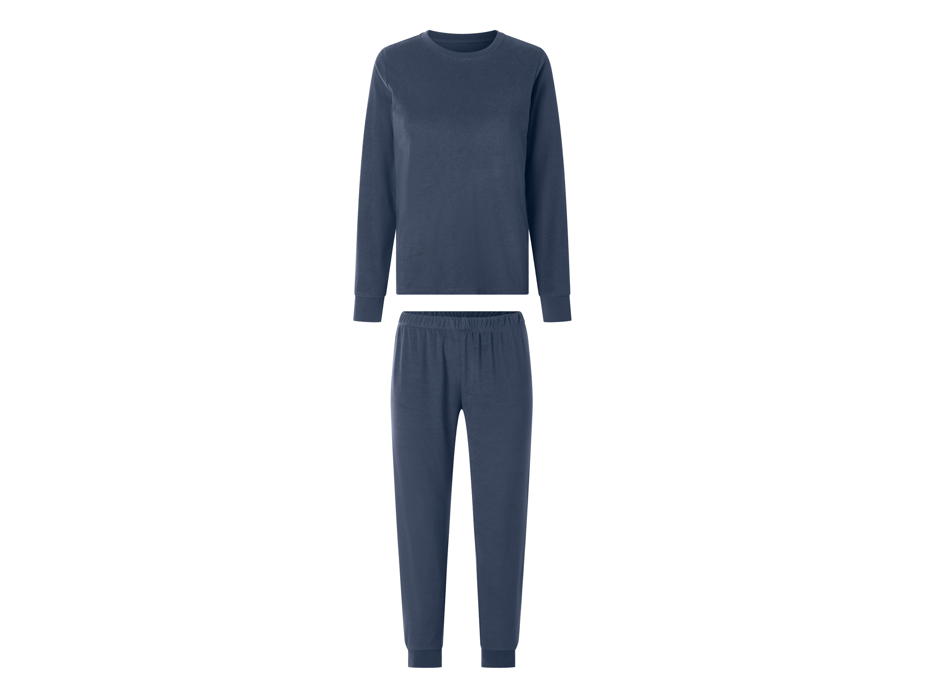 ESMARA Dames badstoffen pyjama, lang (Blauw, M (40/42))