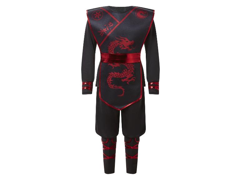Zwart en rood kinderninjapak met drakenprint