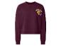 Bordeauxrode sweatshirt met een 'Croissant Club' logo en een croissantafbeelding.