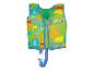 Groen kinderzwemvest met kleurrijk geometrisch patroon en rits.