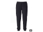 Zwarte joggingbroek met elastische tailleband en boorden aan de enkels.