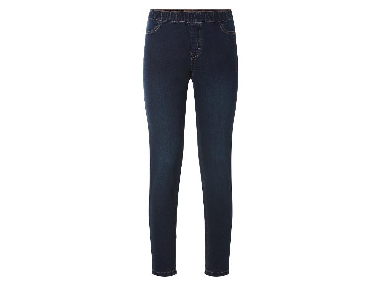 Donkere damesjeans met elastische tailleband