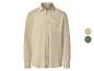 Heren overhemd met lange mouwen in beige met borstzak.