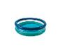 Opblaasbaar zwembad met twee blauwe en turquoise ringen, gevuld met water.