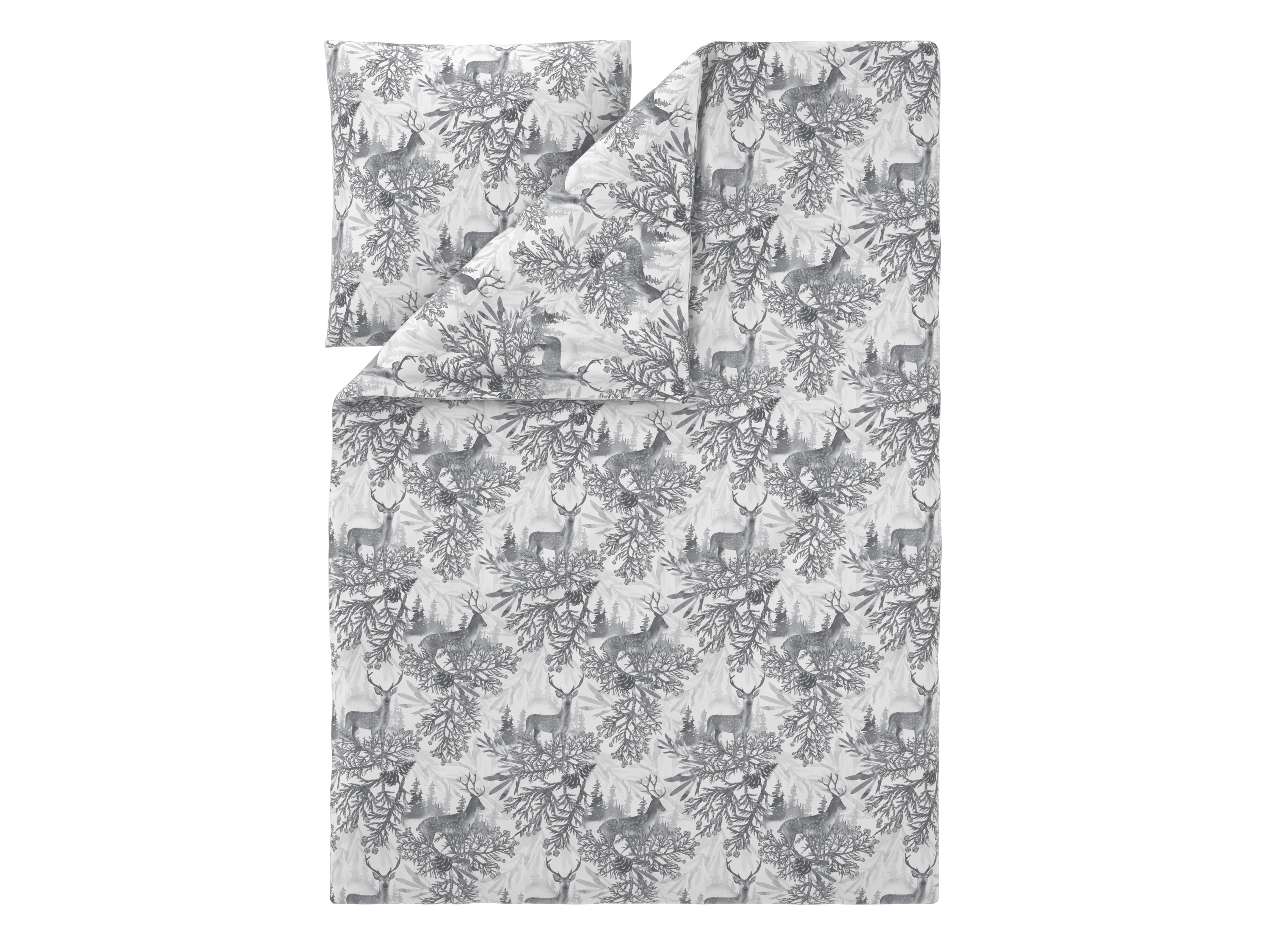 LIVARNO Dekbedovertrek 140 x 200 cm (Wit/grijs) afbeelding