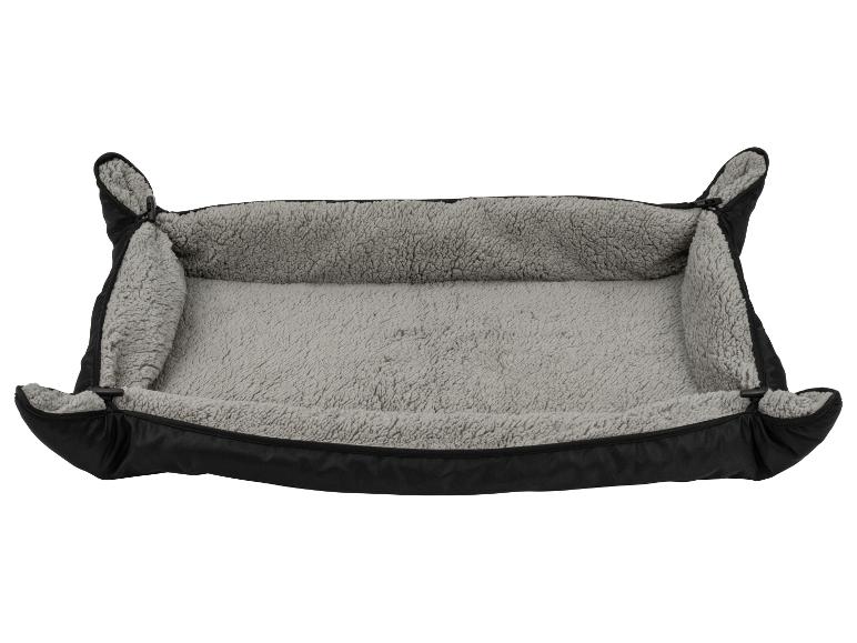 Zwart en grijs hondenbed met zachte fleece voering