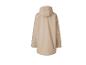 Beige waterdichte jas met capuchon, achteraanzicht