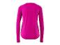 Dames functioneel T-shirt met lange mouwen in felroze, achteraanzicht.