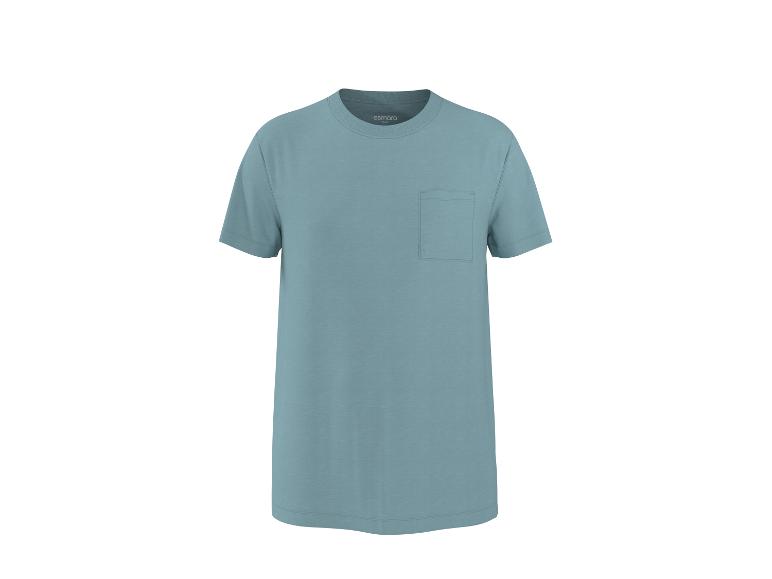 Lichtblauw T-shirt met korte mouwen en borstzak