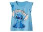Blauw T-shirt met korte mouwen, ruches en Stitch-print