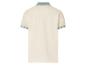 Beige polo shirt met contrasterende boord.