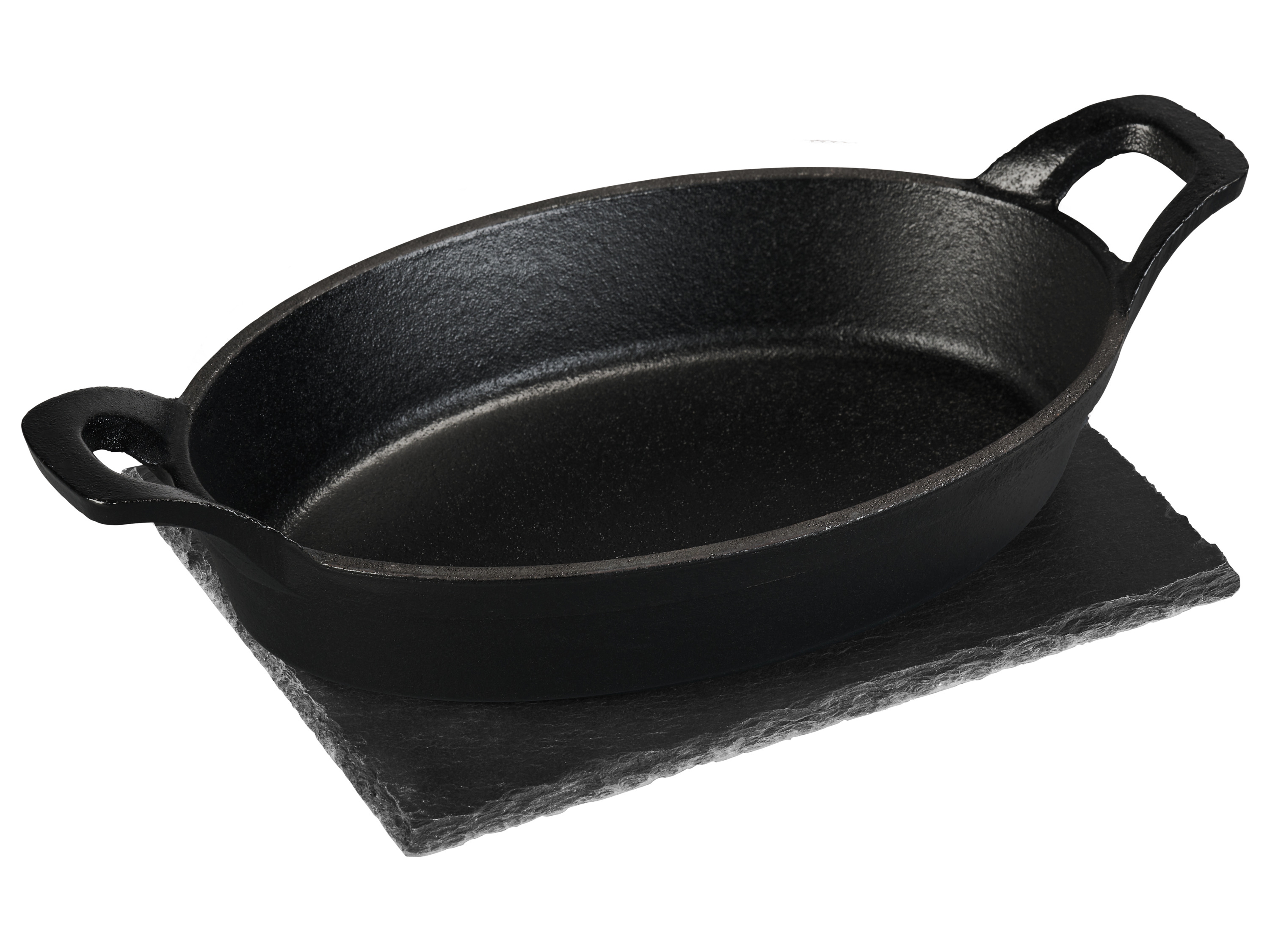 GRILLMEISTER Gietijzeren BBQ-grillpan of -hamburgerpers (Mini ovale pan)