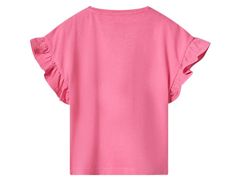 Roze kinder T-shirt met ruchesmouwen