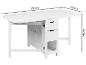 Witte opklapbare eettafel met lades, 150x80x74cm.