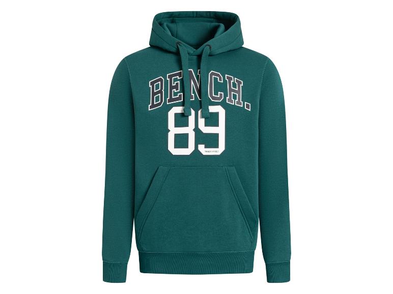 Donkergroene Bench hoodie met witte 'BENCH. 89 TRACK & FIELD' tekst