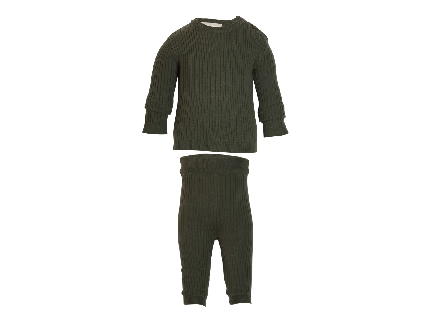 LUPILU Baby gebreide set van wol (Groen, 74/80)