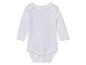 Witte baby body met lange mouwen.