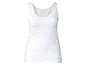 Een wit, mouwloos shirt voor vrouwen.