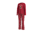 Rode kerstpyjama met lange mouwen en een teddybeerprint