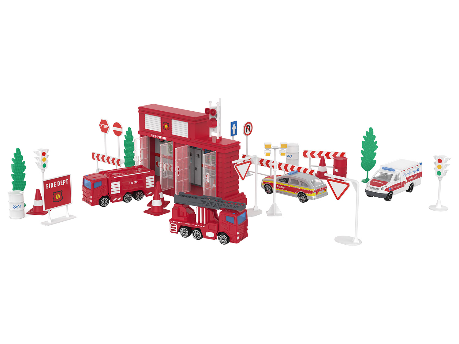 PLAYTIVE Gietijzeren speelset Racers (Brandweerkazerne)